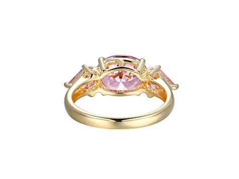 Pink Cubic Zirconia 18k Yellow Gold Over Sterling Silver October Birthstone Ring 5.62ctw