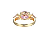 Pink Cubic Zirconia 18k Yellow Gold Over Sterling Silver October Birthstone Ring 5.62ctw