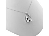 Crystal Quartz Rhodium Over Sterling Silver Pendant With Chain 20.00ctw