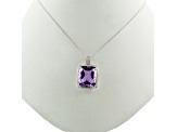 Lavender Amethyst Rhodium Over Sterling Silver Pendant With Chain 20.00ctw