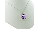 Lavender Amethyst Rhodium Over Sterling Silver Pendant With Chain 20.00ctw