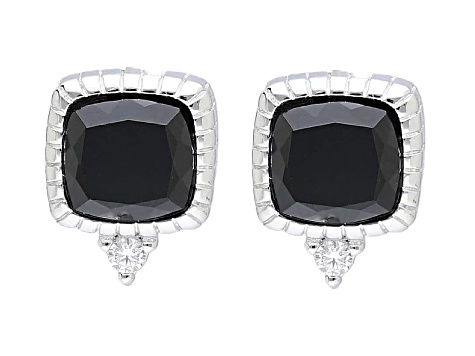 Judith Ripka 5mm Black Onyx With Bella Luce® Rhodium Over Sterling Silver Stud Earrings