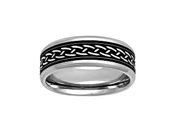 Picture of 8mm Stainless Steel Comfort Fit Band with Black PVD Plating and Link Design