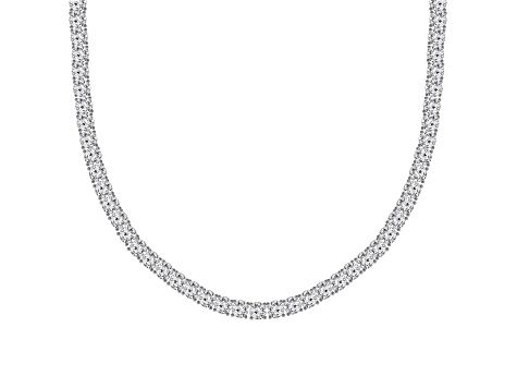 White Cubic Zirconia Platinum Over Sterling Silver Tennis Necklace 43.50ctw