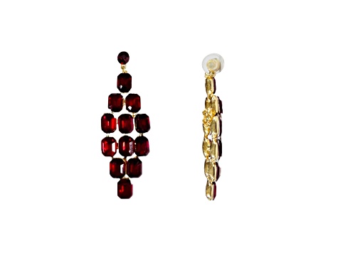 Off Park® Collection, Gold-Tone Siam Red Crystal Graduated Chandelier Earrings.