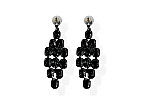 Off Park® Collection, Jet Black Crystal Graduated Chandelier Earrings ...