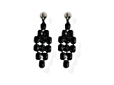 Off Park® Collection, Jet Black Crystal Graduated Chandelier Earrings.