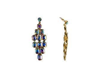 Picture of Off Park® Collection, Aurora Borealis Color Crystal Graduated Chandelier Earrings