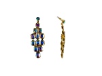 Off Park® Collection, Aurora Borealis Color Crystal Graduated Chandelier Earrings