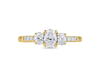Picture of Lab Grown Diamond Ring 14k Yellow Gold 0.50ctw Three-stone Ring