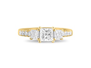 Lab Grown Diamond Ring 14k Yellow Gold 0.75ctw Three-stone Ring
