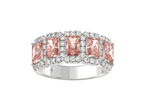 10K White Gold 3.00CTW Lab-Grown Pink and White Diamond Ring