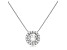 14K White Gold Necklace Round HaloCubic Zirconia Solitaire1.25CTW 16 Inch .60mm Box Link Chain