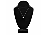 14K White Gold Necklace Round HaloCubic Zirconia Solitaire1.25CTW 16 Inch .60mm Box Link Chain