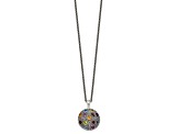 Sterling Silver with 14K Accent Antiqued Multi Gemstone Necklace
