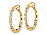 14K Yellow Gold Lab Grown Diamond SI1/SI2, G H I, In and Out Hoop Earrings
