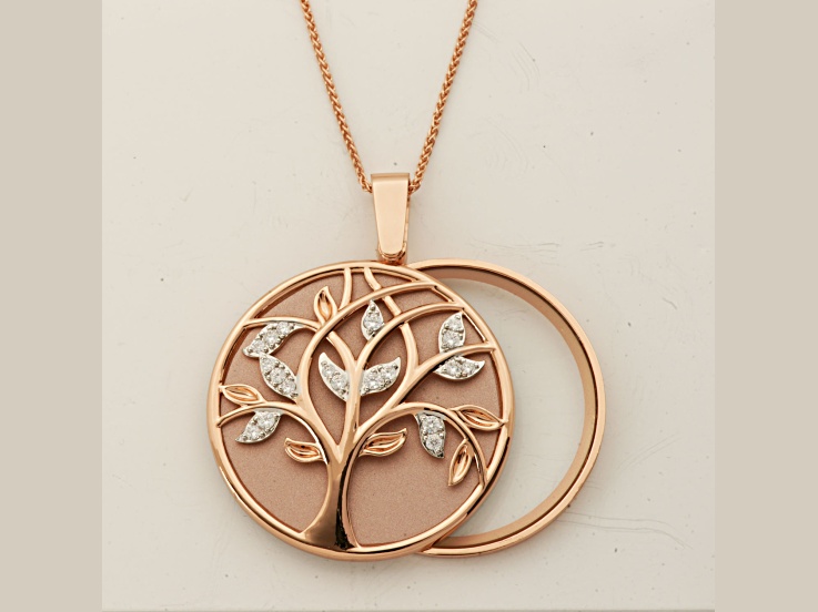 Bella Luce Lux Vue Diamond Simulant Bronze Magnifying Glass & Mirror Pendant with Chain 6.75ctw