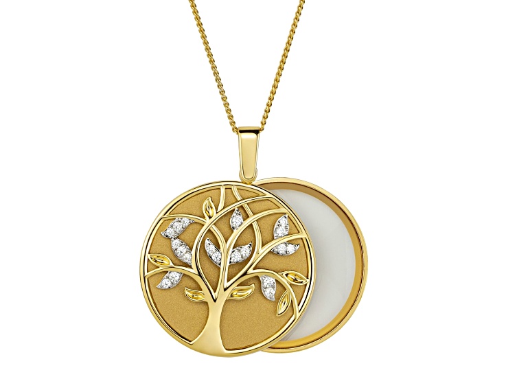 Bella Luce Lux Vue Diamond Simulant Bronze Magnifying Glass & Mirror  Pendant with Chain 6.75ctw