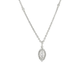 Judith Ripka 1.7ctw Bella Luce® Diamond Simulant Rhodium Over Sterling Silver Drop Necklace