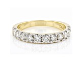 White Lab-Grown Diamond 14kt Yellow Gold Band Ring 1.00ctw