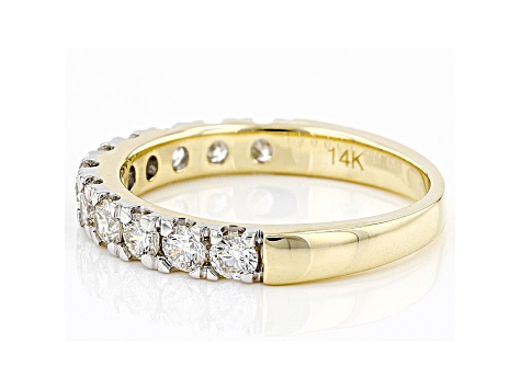 White Lab-Grown Diamond 14kt Yellow Gold Band Ring 1.00ctw