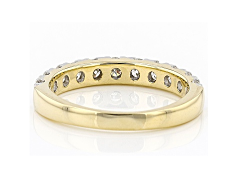 White Lab-Grown Diamond 14kt Yellow Gold Band Ring 1.00ctw