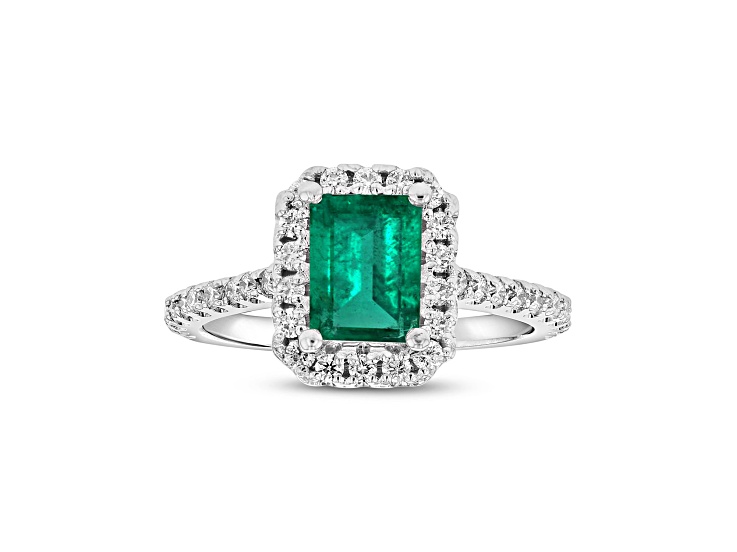 2.00ctw Emerald and Diamond Ring in 14k White Gold - 1BPZXA