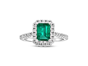 2.00ctw Emerald and Diamond Ring in 14k White Gold