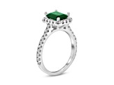 2.00ctw Emerald and Diamond Ring in 14k White Gold