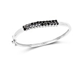Black Diamond Rhodium Over Sterling Silver Round Double Row Bangle Bracelet 3.53ctw
