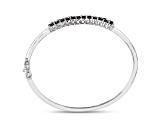 Black Diamond Rhodium Over Sterling Silver Round Double Row Bangle Bracelet 3.53ctw