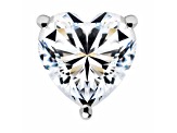 White Cubic Zirconia 14k White Gold Heart Studs With Velvet Gift Box 1.50ctw