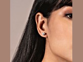 White Cubic Zirconia 14k White Gold Heart Studs With Velvet Gift Box 1.50ctw