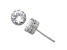 White Lab Created Sapphire Sterling Silver Stud Earrings 2.00ctw