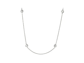 White Lab-Grown Diamond 14K White Gold Necklace 1.00ctw
