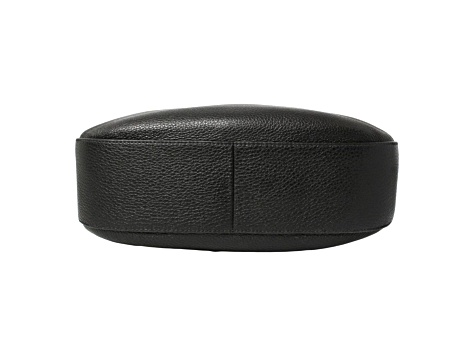 Prada Black Vitello Phenix Leather Web Stripe Strap Crossbody