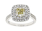Yellow and White Lab-Grown Diamond 14k White Gold Ring 2.00ctw