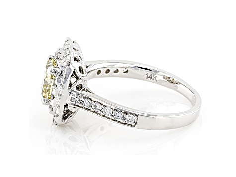 Yellow and White Lab-Grown Diamond 14k White Gold Ring 2.00ctw