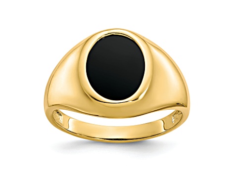 10K Yellow Gold Onyx Men's Ring