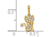 14K Yellow Gold Cubic Zirconia Cat Pendant