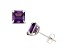 Purple Amethyst 10K White Gold Stud Earrings 2.00ctw