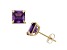 Purple Amethyst 10K Yellow Gold Stud Earrings 2.00ctw