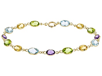 Picture of Multi-Gem 14k Yellow Gold Bracelet 7.50ctw