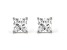 Princess Cut White Lab-Grown Diamond 18k White Gold Stud Earrings 1.00ctw