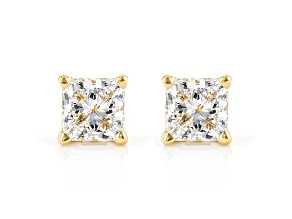 Certified White Lab-Grown Diamond 18k Yellow Gold Stud Earrings 1.00ctw