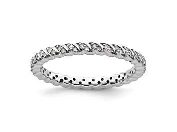 Picture of Sterling Silver Stackable Expressions Polished Diamond Ring 0.18ctw