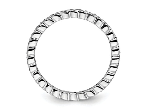 Sterling Silver Stackable Expressions Polished Diamond Ring 0.18ctw ...