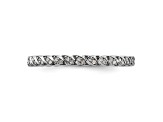 Sterling Silver Stackable Expressions Polished Diamond Ring 0.18ctw