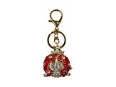 Gold Tone Red and AB Crystal Lady Bug Keychain
