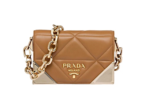 【関税&送料込】Prada Quilted Nappa Shoulder Bag Prada Midnight Black Quilted Tessuto Chain Designer Shoulder